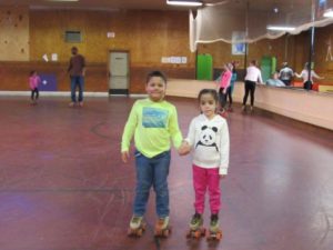 Children roller skating